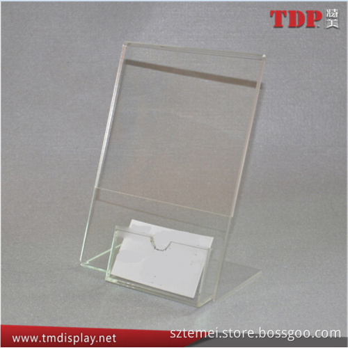 Clear Acrylic/PMMA business card advertising displays clear plastic acrylic business card holder acrylic slanted sign holder